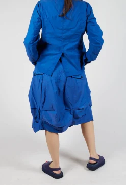 Rundholz Dip Skirts^Gathered Midi Skirt with Back Button-Flap Pockets in Royal