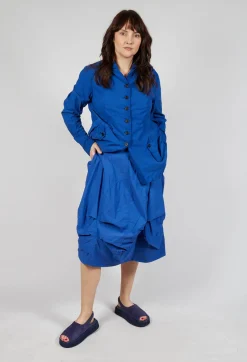 Rundholz Dip Skirts^Gathered Midi Skirt with Back Button-Flap Pockets in Royal