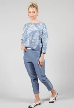 Sarah Pacini Jumpers^Geometric Jumper in Steel Blue
