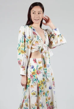 Lavi Tops^Gesso Cropped Blouse in Multicolour