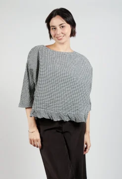 Apuntob Shirts & Blouses^Gingham Blouse in Natural Black
