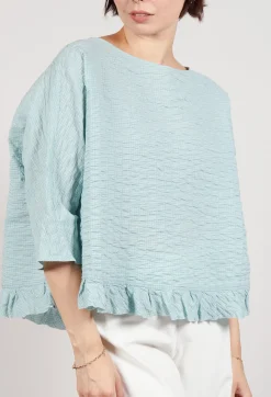 Apuntob Shirts & Blouses^Gingham Blouse in Sea Sky