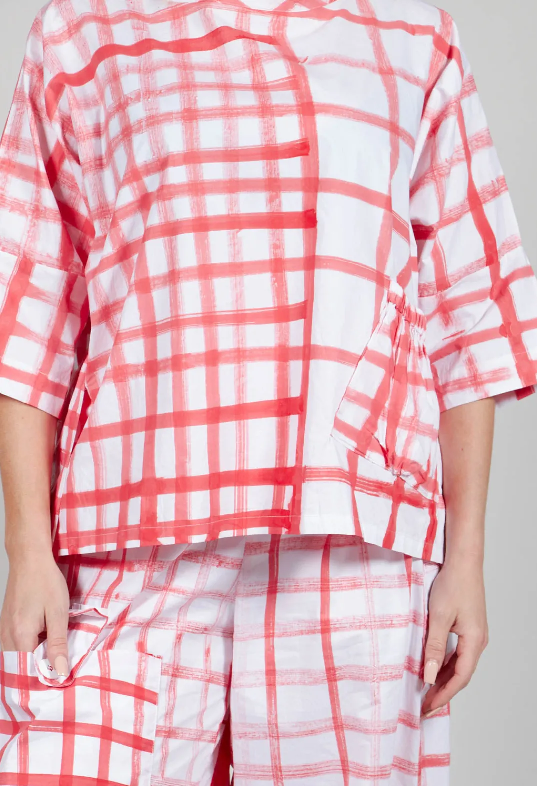 Tadashi with Giovanna Guglielmi Jackets^Gingham Picnic Top in Red