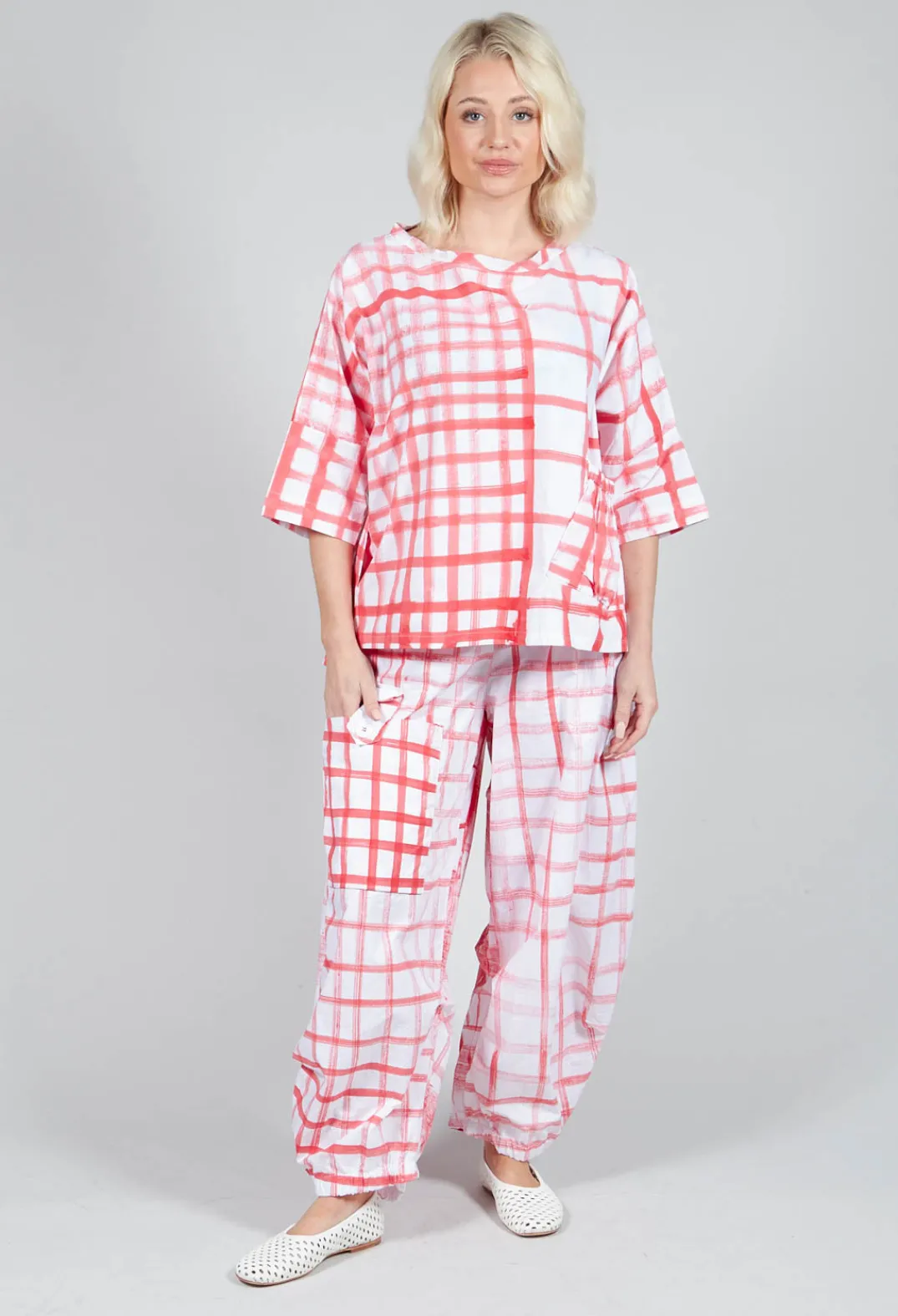 Tadashi with Giovanna Guglielmi Jackets^Gingham Picnic Top in Red