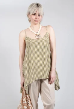 Operificio Neirami Tops^Gingham Tunic Vest in Foglia