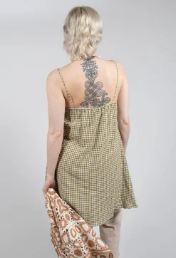 Operificio Neirami Tops^Gingham Tunic Vest in Foglia