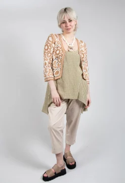 Operificio Neirami Tops^Gingham Tunic Vest in Foglia