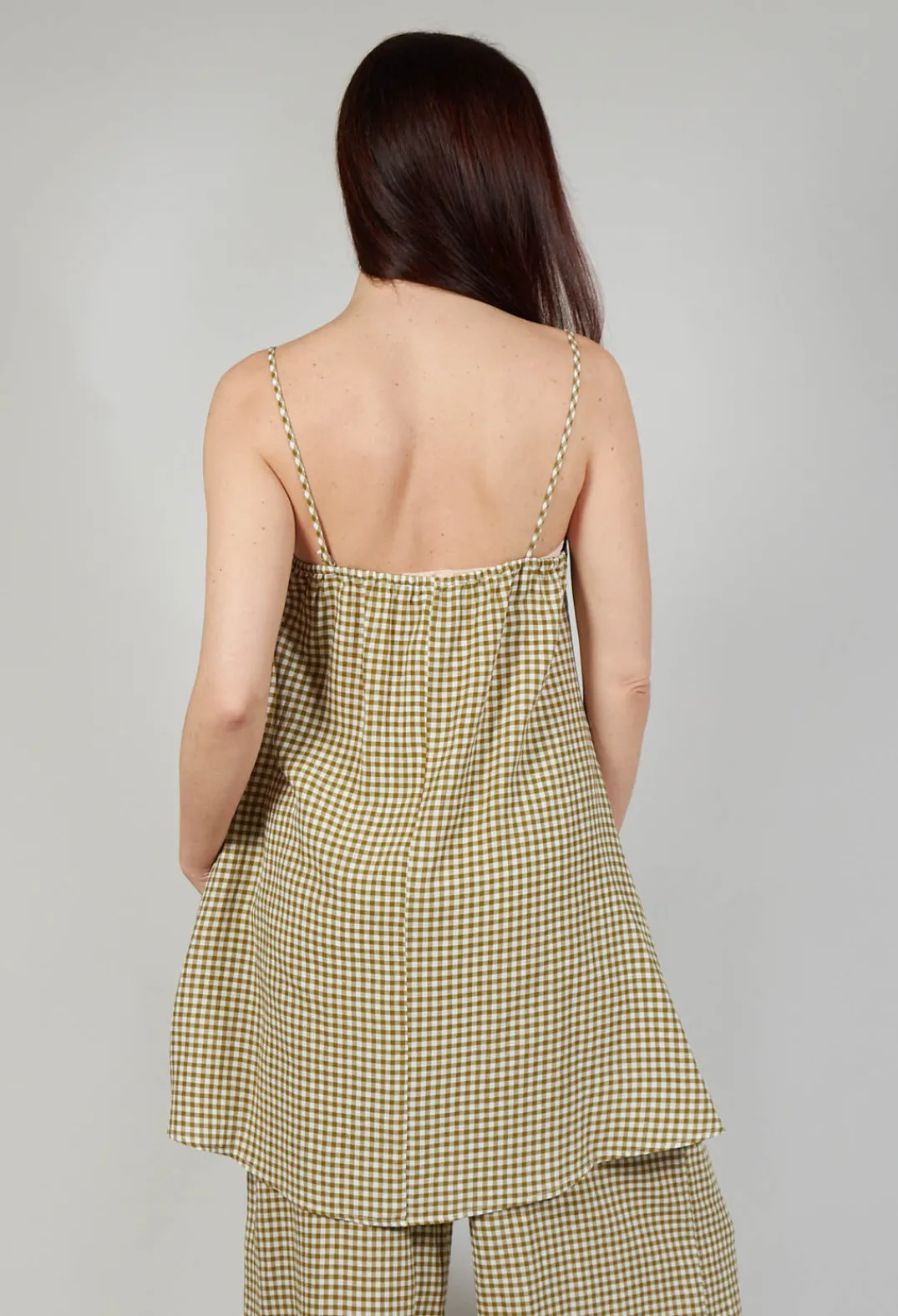 Operificio Neirami Tops^Gingham Tunic Vest in Foglia