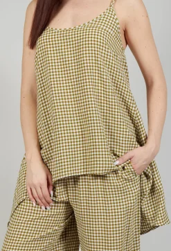 Operificio Neirami Tops^Gingham Tunic Vest in Foglia