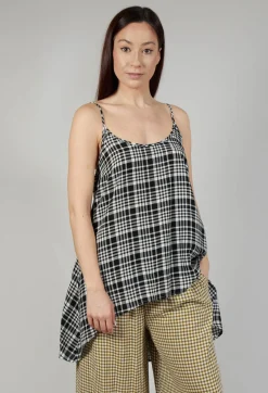 Operificio Neirami Tops^Gingham Tunic Vest in Nero