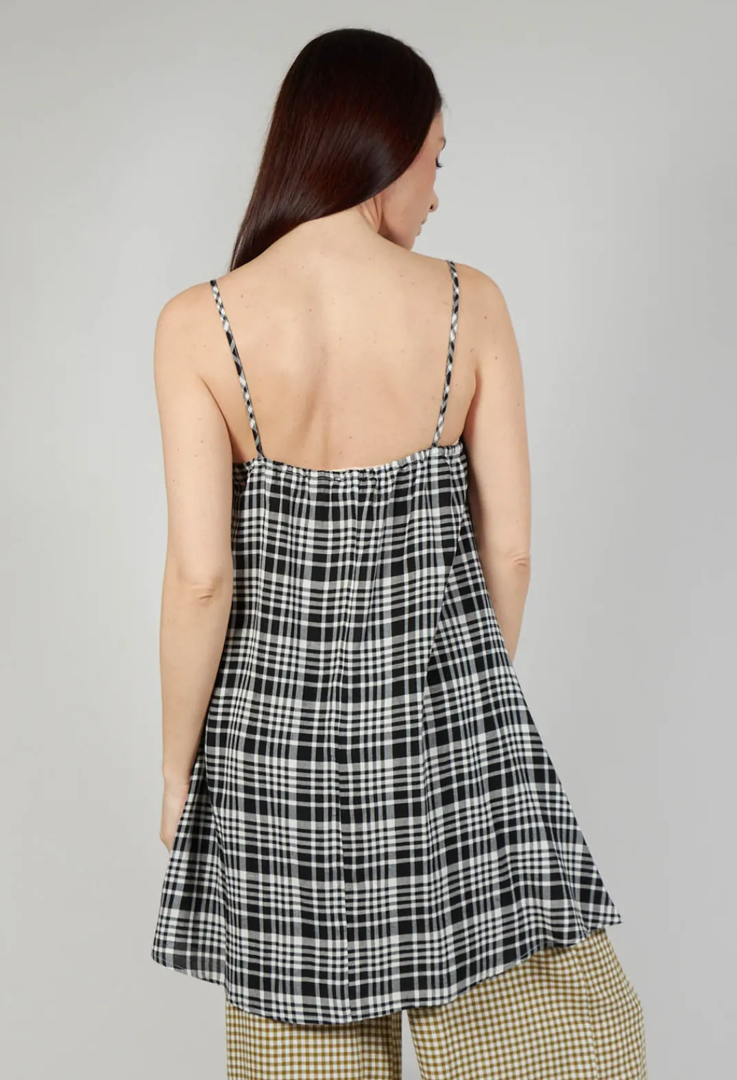 Operificio Neirami Tops^Gingham Tunic Vest in Nero