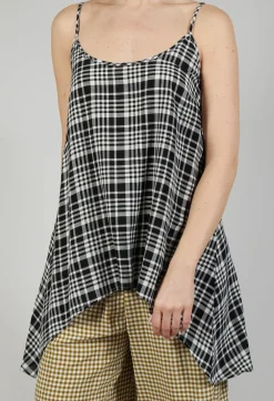 Operificio Neirami Tops^Gingham Tunic Vest in Nero