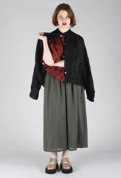 Sanctamuerte Shirts & Blouses^Grandad Collar Shirt in Lino Crush Nero