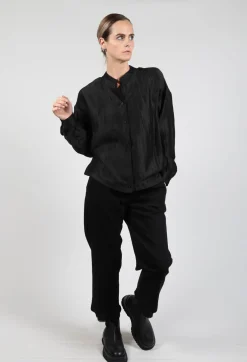 Sanctamuerte Shirts & Blouses^Grandad Collar Shirt in Over Nero