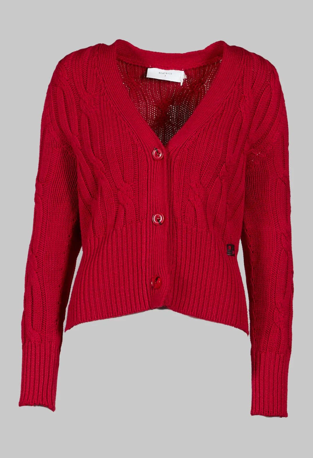 Beatrice B Knitwear|Cardigans^Grandad Knit Cardigan in Chili Pepper Red