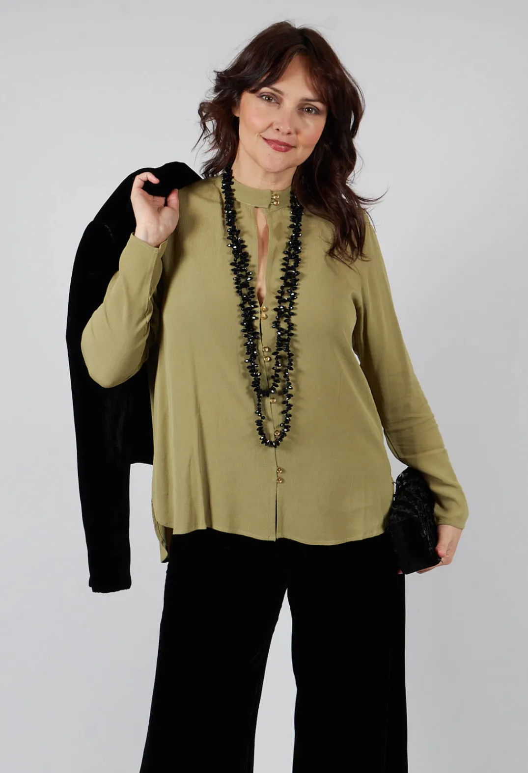 T.ba Tops^Hacking Blouse in Green