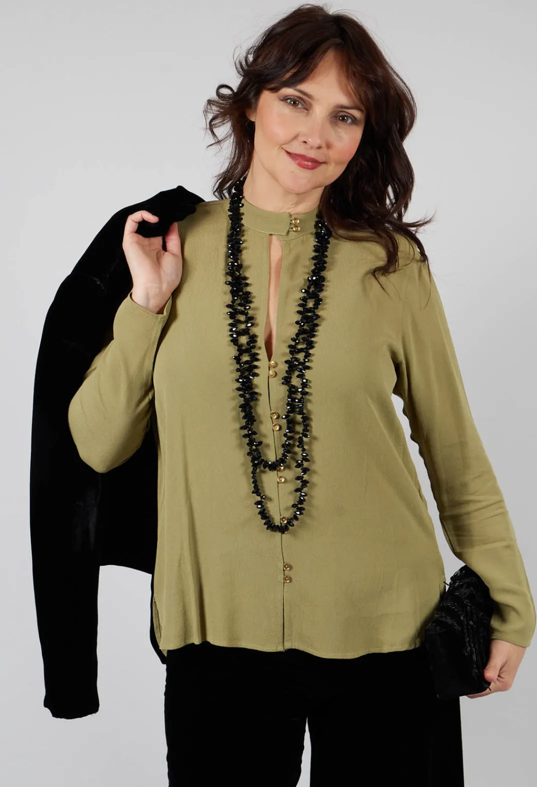 T.ba Tops^Hacking Blouse in Green