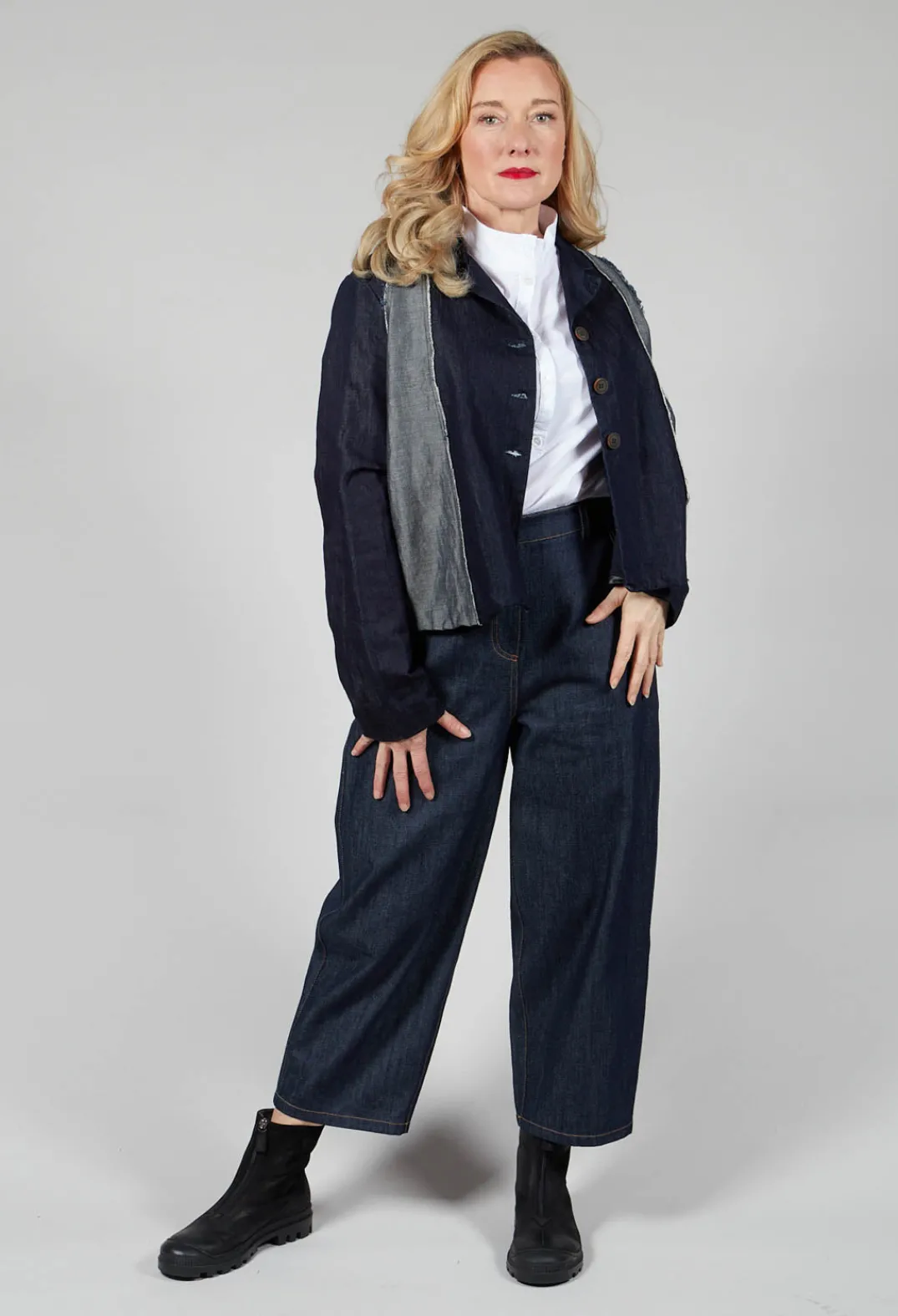 Elemente Clemente Shirts & Blouses^Half Button Through Shirt with Stand Collar in White