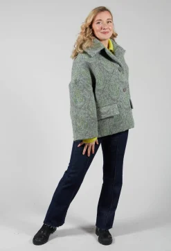 Beatrice B Jumpers^Half Zip Wool Jumper in Lime
