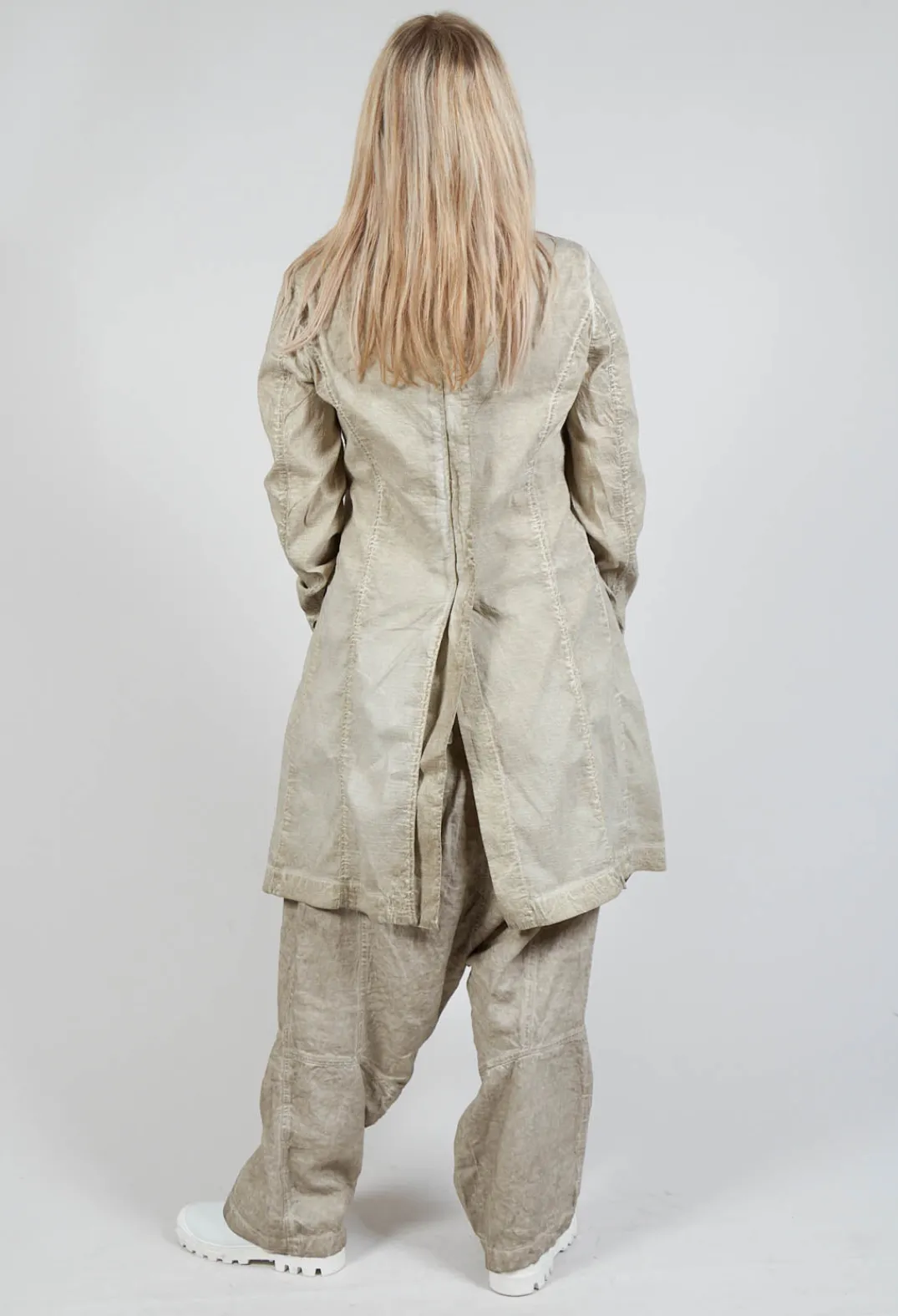 Rundholz Mainline Coats^Half-Placket Coat in Straw Cloud