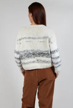 Umit Unal Jumpers^Hand Knitted Pullover in Ecru Grey