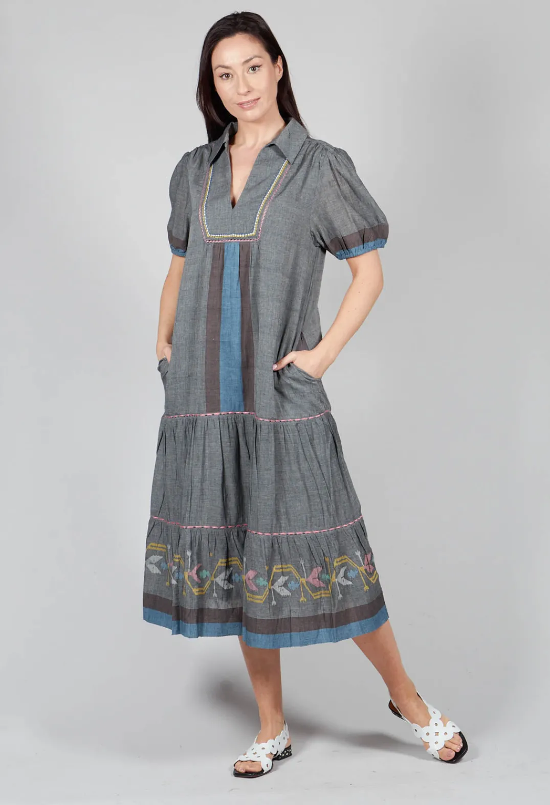 Conditions Apply Dresses^Handwoven Dress in Slate Grey