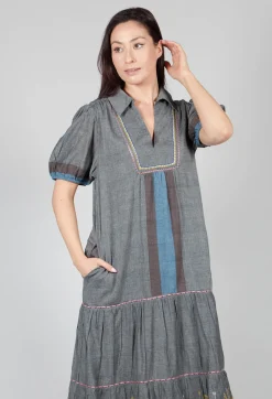 Conditions Apply Dresses^Handwoven Dress in Slate Grey