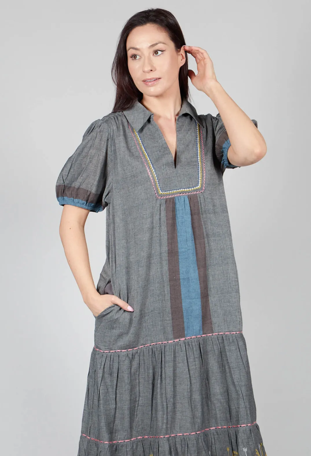 Conditions Apply Dresses^Handwoven Dress in Slate Grey
