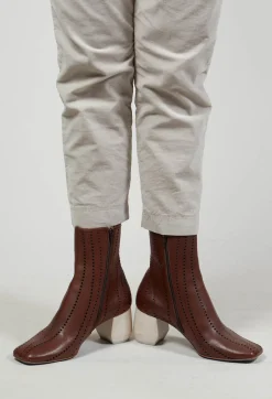 Malloni Heels|Boots^Heeled Ankle Boots in Slight Cuoio