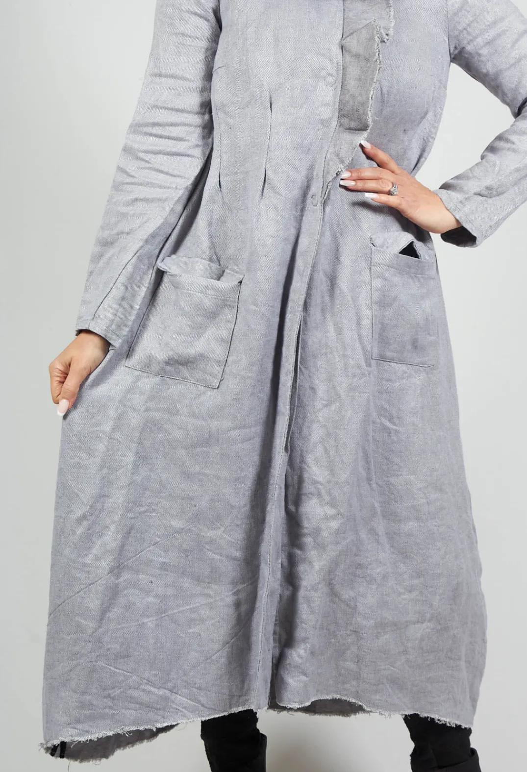 un-namable Coats^Hemp Duster Coat in Grey