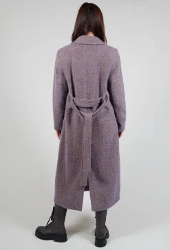 Beatrice B Coats^Herringbone Long Coat in Viola Purple