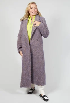 Beatrice B Coats^Herringbone Long Coat in Viola Purple