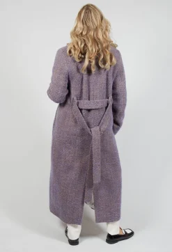 Beatrice B Coats^Herringbone Long Coat in Viola Purple