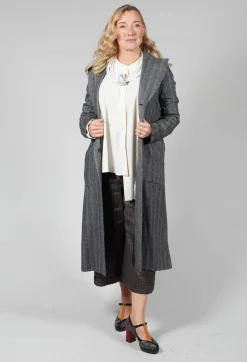 Malloni Coats^Hierophis Contrasting Net Mix Coat in Asfalto