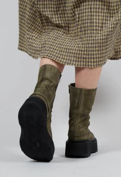 Lofina Boots^High Ankle Boots with Platform Sole in London Forest