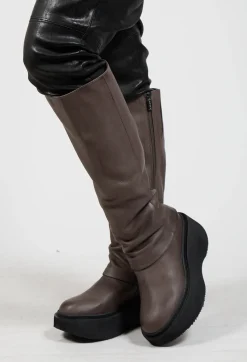 Lofina Boots^High Boots with Platform Sole in Gasoline Underground