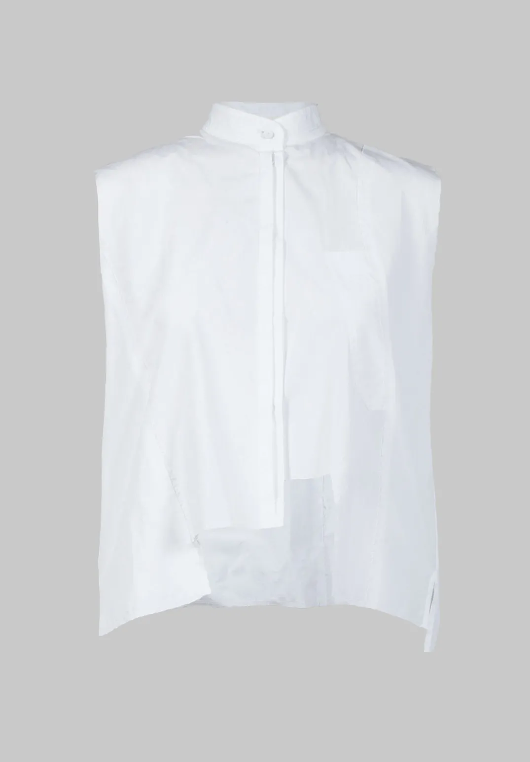 Isabel Benenato Shirts & Blouses^High Collar Sleeveless Shirt in White