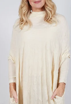 Rundholz Mainline Dresses^High Neck Crinkle Dress in Bone