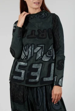 Rundholz Black Label Tops^High Neck Jersey Top in Camp Print