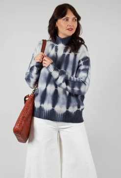M J Watson Jumpers^High Neck Jumper in Navy