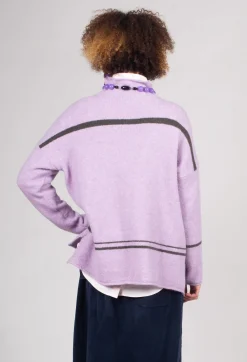 Operificio Neirami Jumpers^High Neck Stripe Jumper in Lilla