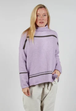 Operificio Neirami Jumpers^High Neck Stripe Jumper in Lilla
