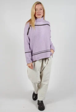 Operificio Neirami Jumpers^High Neck Stripe Jumper in Lilla