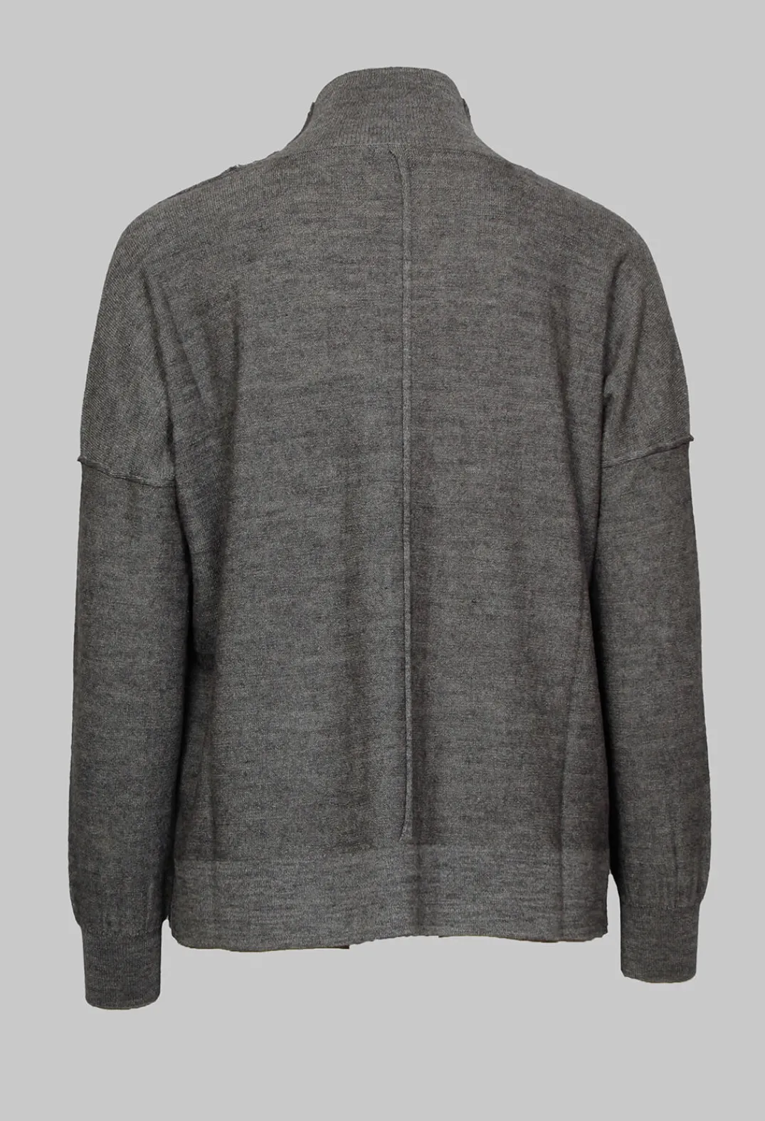 Nijii Jumpers^High Neck Sweater with Seam Detail in Grey