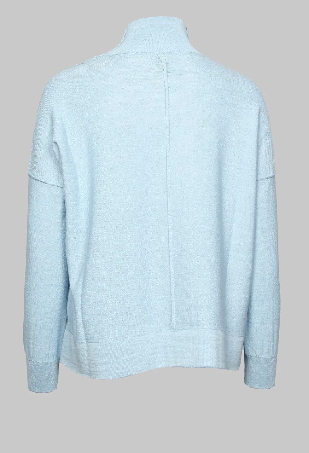 Nijii Jumpers^High Neck Sweater with Seam Detail in Light Blue