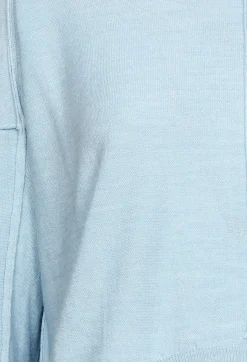 Nijii Jumpers^High Neck Sweater with Seam Detail in Light Blue