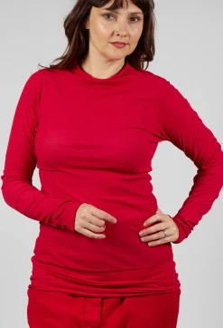 Rundholz Mainline Tops^High Neck Top in Cardinal Cloud