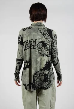 Rundholz Black Label Tops^High Neck Top with Lettering Design in Defender Print