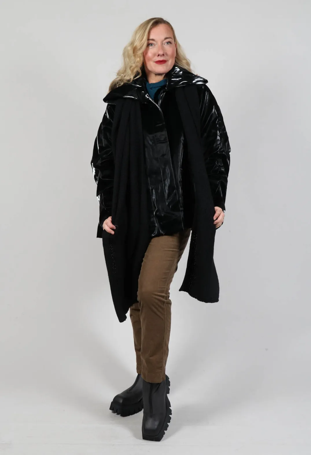 Rundholz Black Label Jackets^High Shine Jacket with Scarf in Black