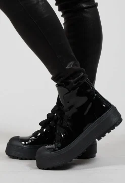 Sort Aarhus Boots^High Shine Trainer Style Boots in New Lime Nero